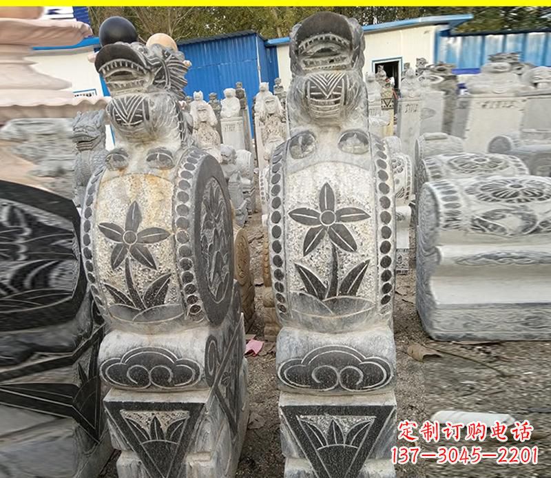河源仿古石门墩雕塑