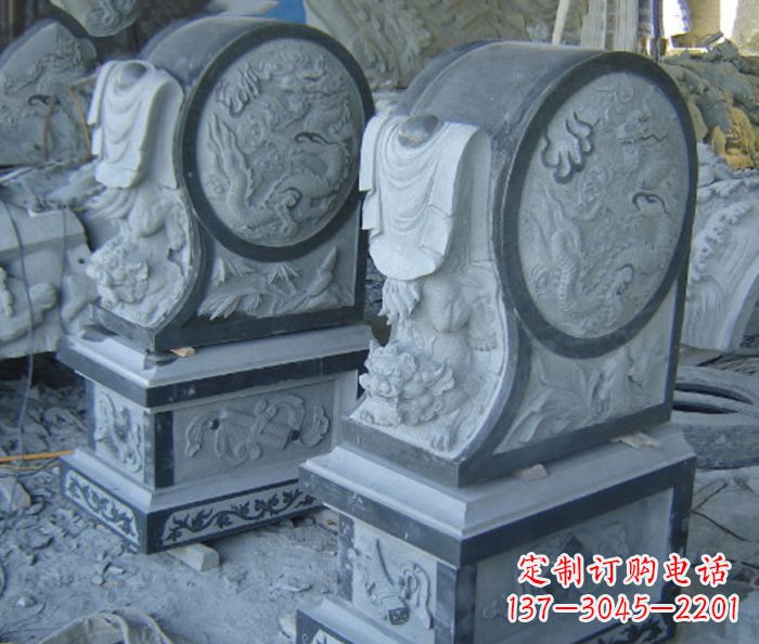 河源仿古石门墩招财抱鼓石