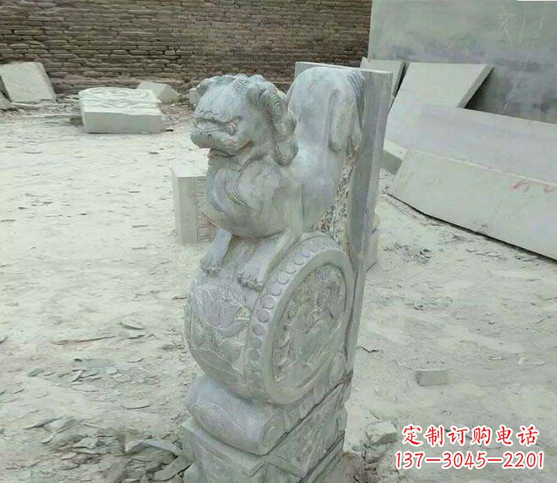 河源仿古石门墩招财抱鼓石石雕