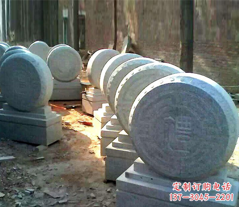 河源仿古石门墩招财抱鼓石石雕 (2)
