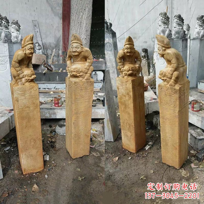 河源经典仿古拴马桩雕塑