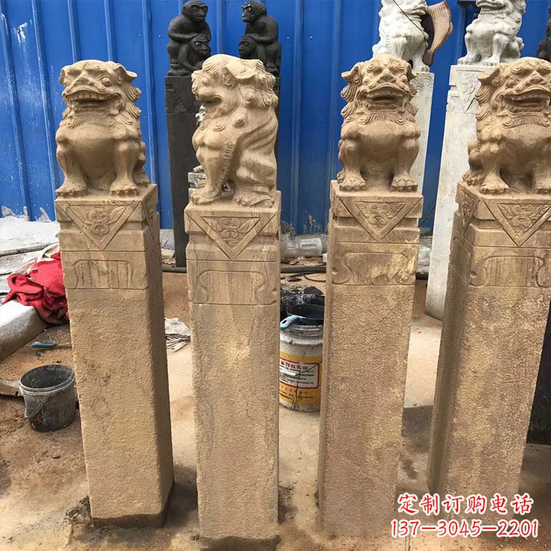 河源仿古拴马桩石雕塑——傅雕你的精美时光