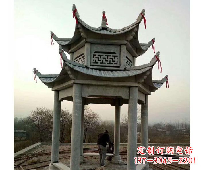 河源仿古双层石雕凉亭 (4)