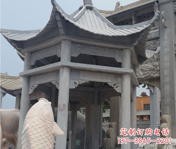 河源仿古双层石雕凉亭 (3)