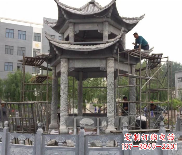 河源仿古双层石雕凉亭 (5)