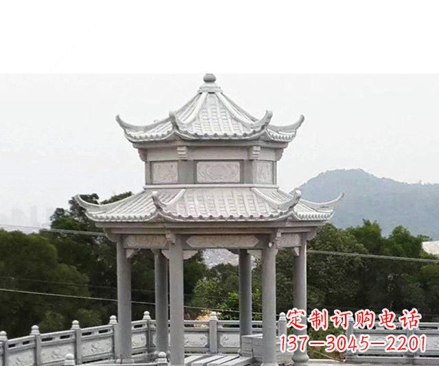 河源仿古双层石雕凉亭 (6)
