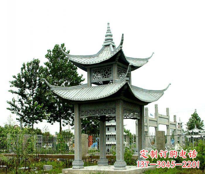 河源仿古双层石雕凉亭