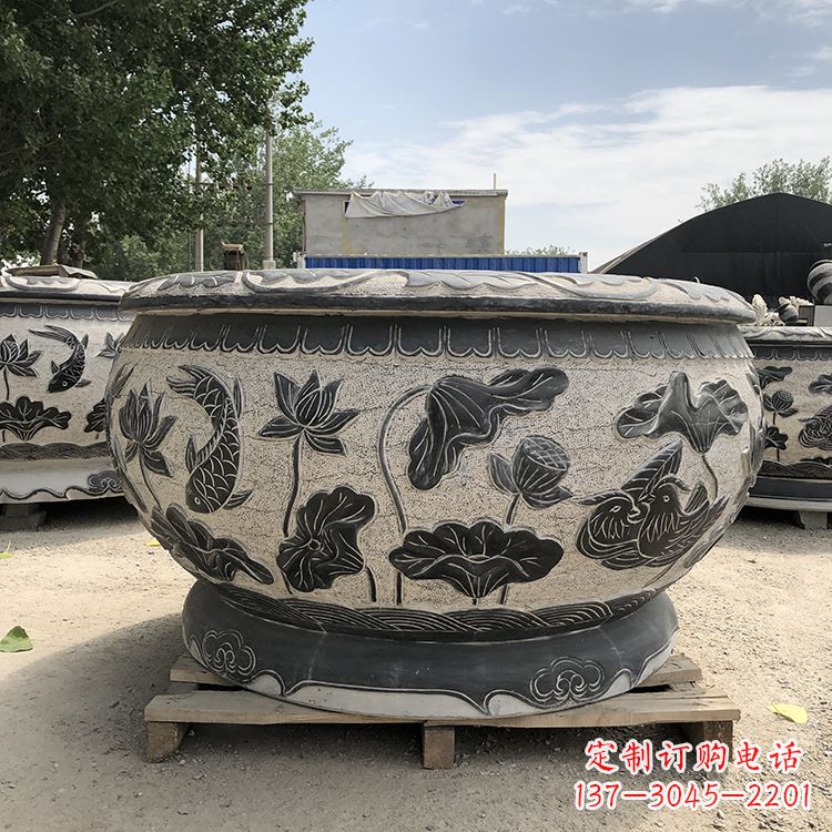 河源精美仿古花盆雕塑