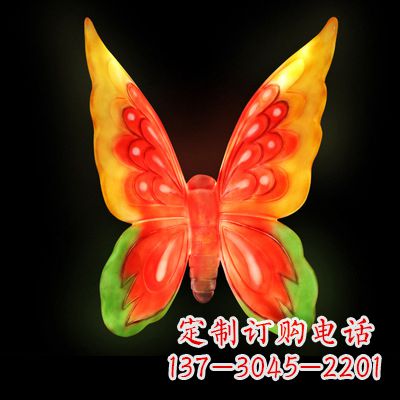 河源艺术雕塑大号黄色发光蝴蝶