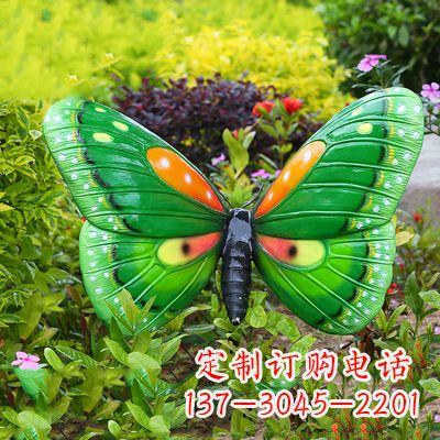 河源精致魅力的绿色蝴蝶雕塑