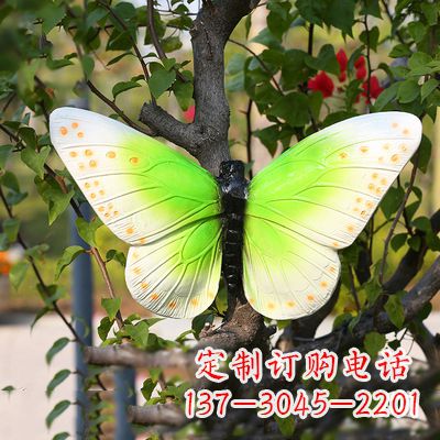 河源浅绿色蝴蝶雕塑