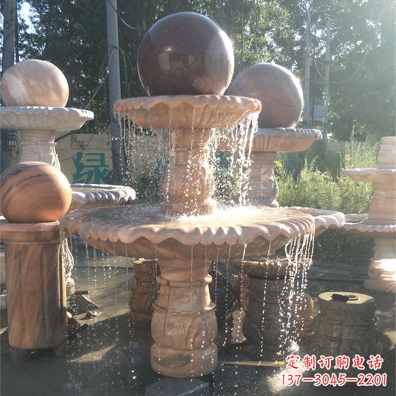 河源福气无限,风水球石雕塑
