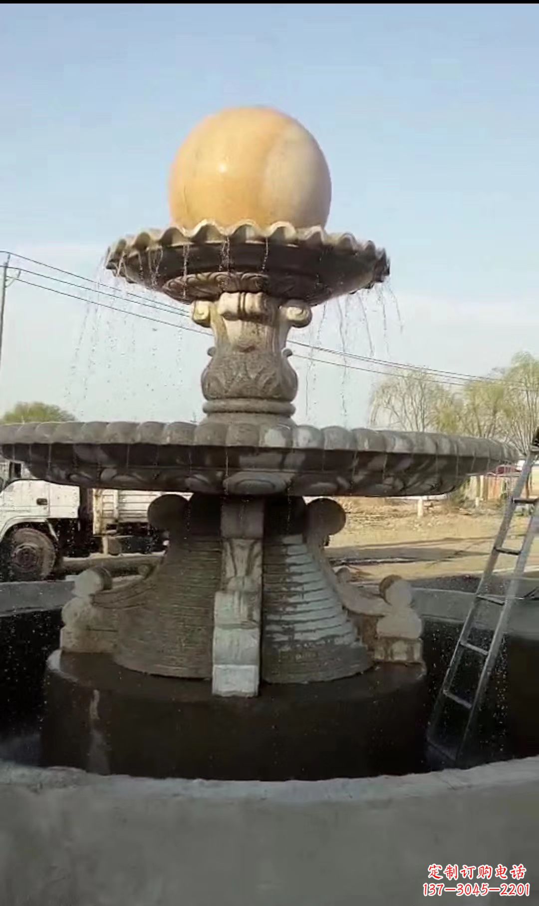 河源风水球喷泉石雕景观雕塑