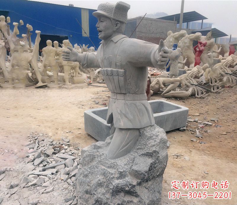 河源中领雕塑荣誉历史革命先驱黄继光石雕