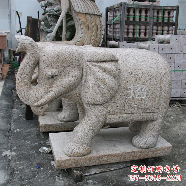 河源个性石雕大象