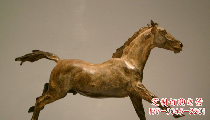 河源公园奔跑的马动物铜雕 (2)