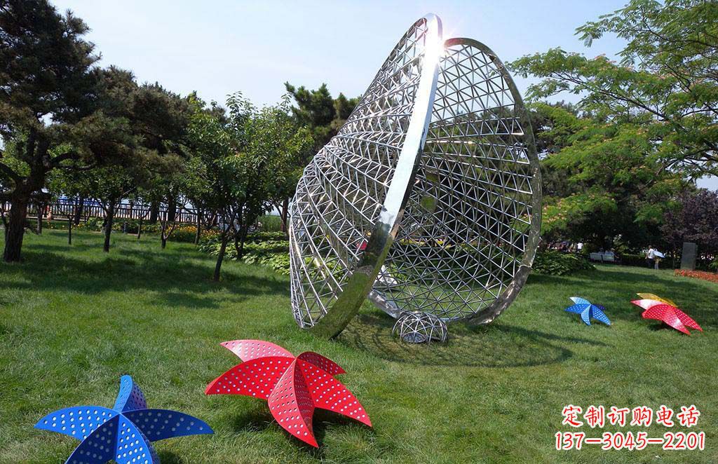 河源精美不锈钢贝壳海星景观雕塑