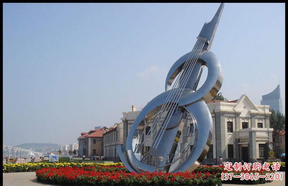 河源YFZD-001不锈钢抽象大提琴雕塑
