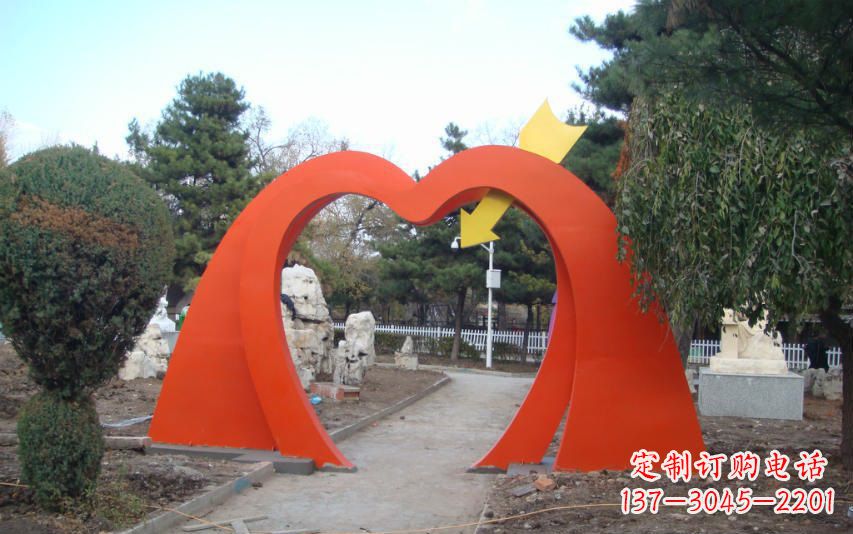 河源高雅大气的不锈钢拱门雕塑
