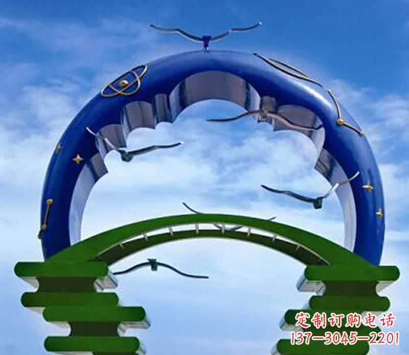 河源不锈钢帝王拱景观雕塑