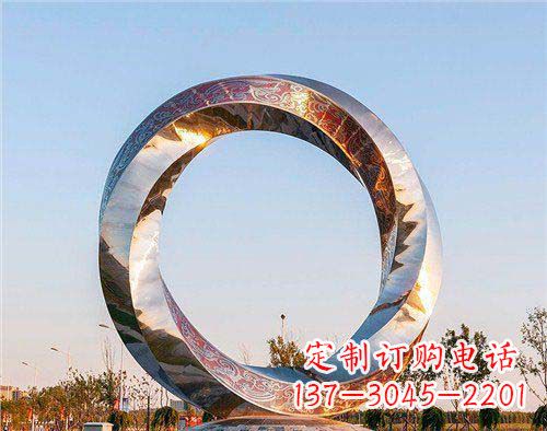 河源精美的不锈钢圆环景观雕塑