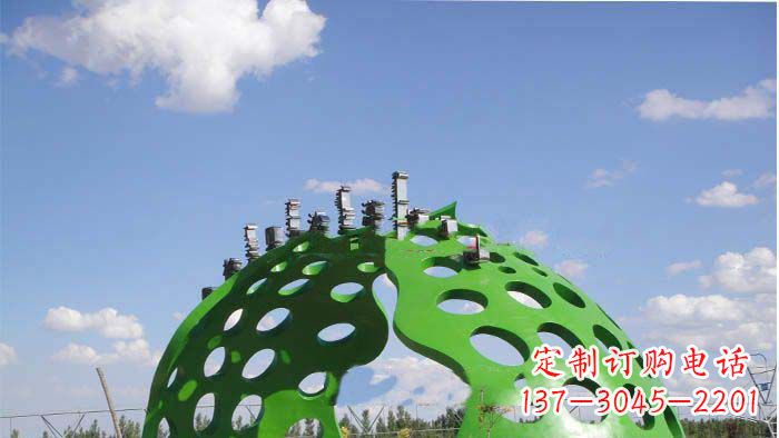 河源约克公园不锈钢镂空半圆拱门雕塑