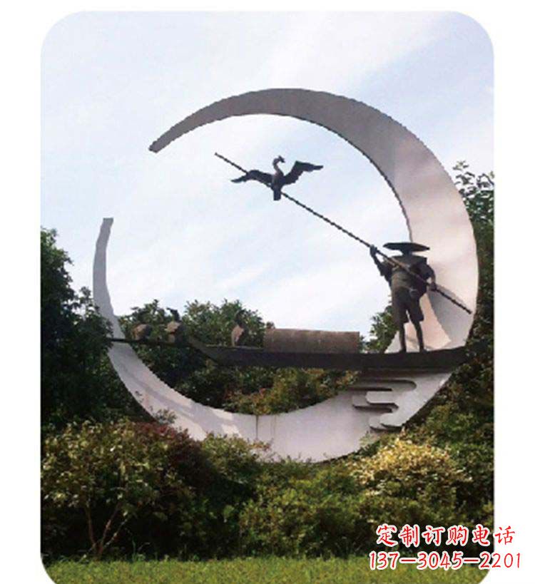 河源精致美观的不锈钢鸬鹚雕塑