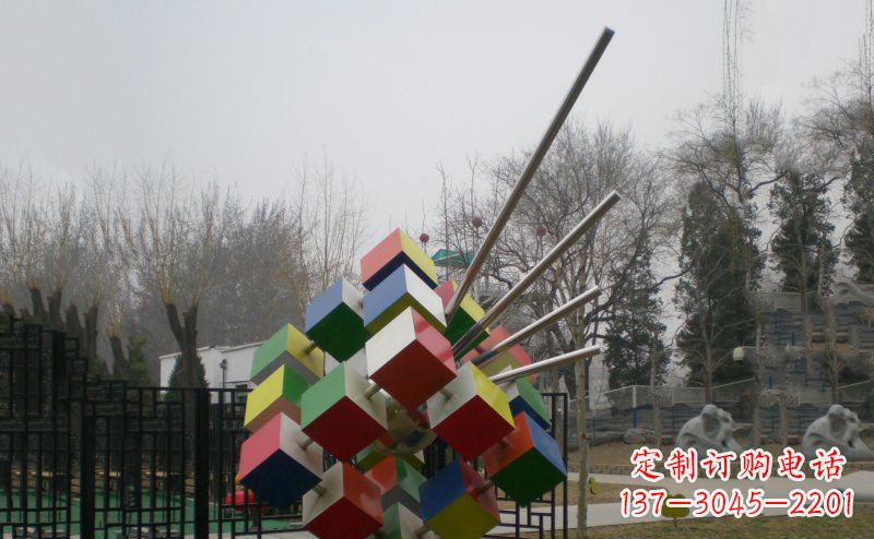 河源不锈钢魔方雕塑,玩转您的公园