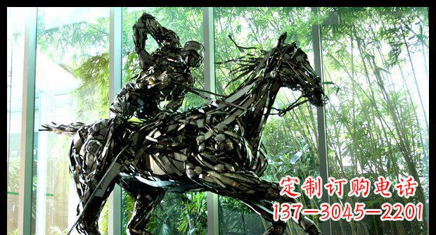 河源高品质不锈钢骑马雕塑