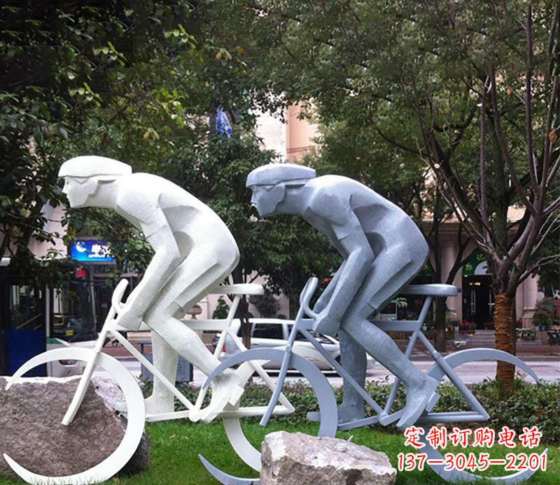 河源装饰型不锈钢骑自行车雕塑