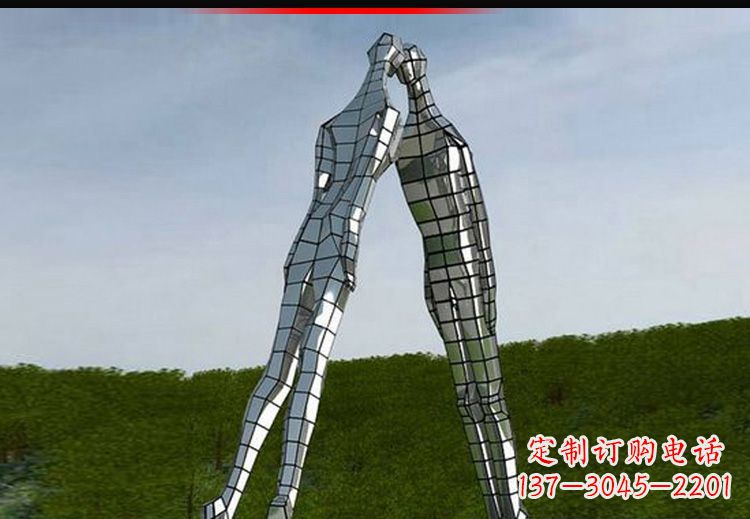 河源爱的无限,不锈钢情侣人物雕塑