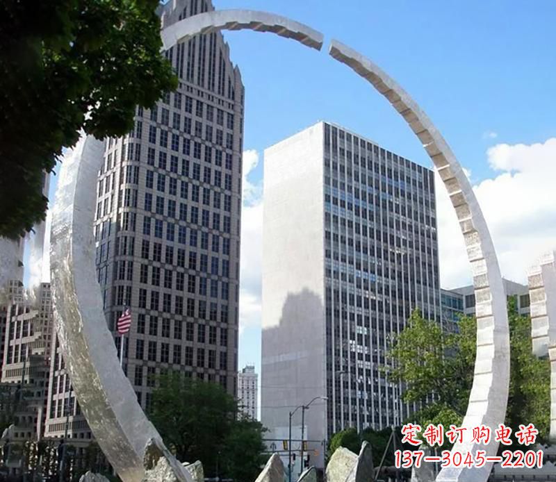 河源金属圆环景观雕塑