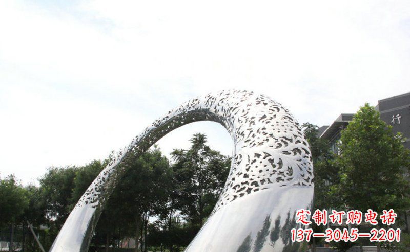 河源优雅定制不锈钢圆形拱门雕塑