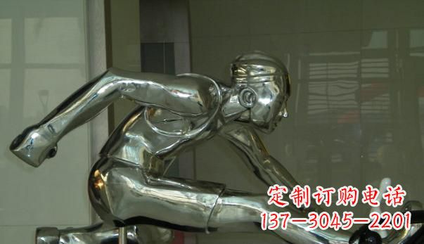 河源不锈钢运动员雕塑