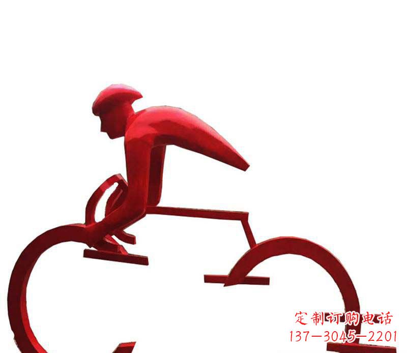 河源公园主题不锈钢自行车雕塑