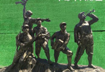 河源革命军人抗战纪念铜雕塑—缅怀抗战英雄