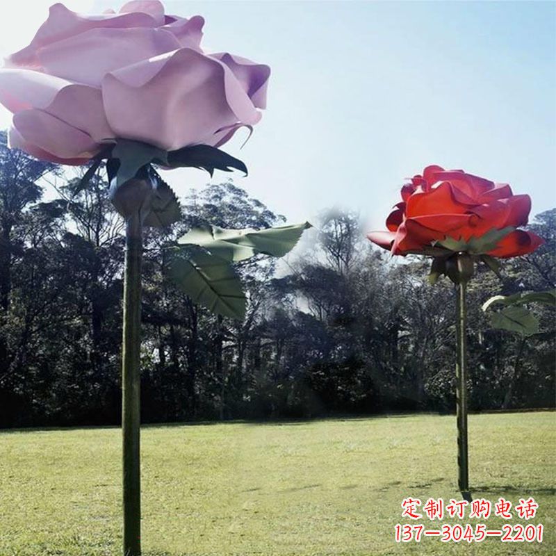 河源精美不锈钢雕刻玫瑰花雕塑