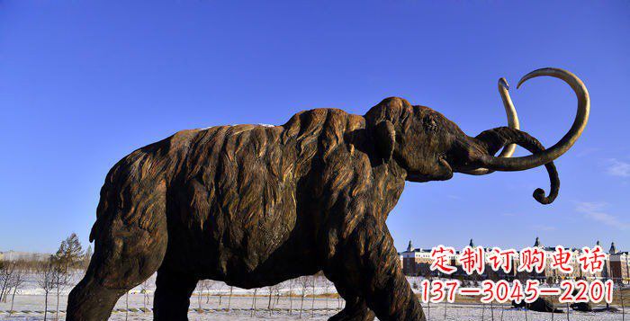 河源公园抽象大象动物铜雕 (2)