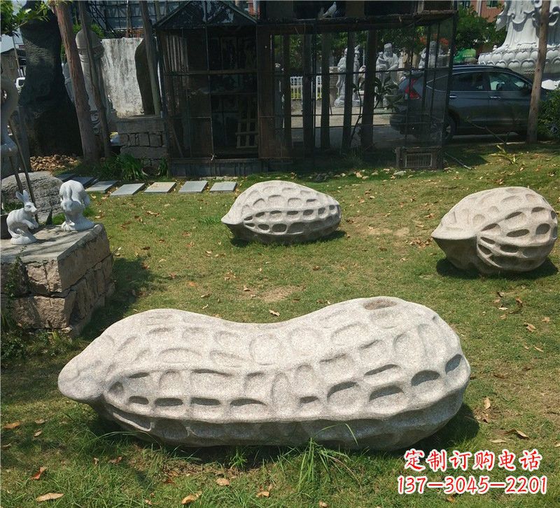 河源精美大理石花生雕塑