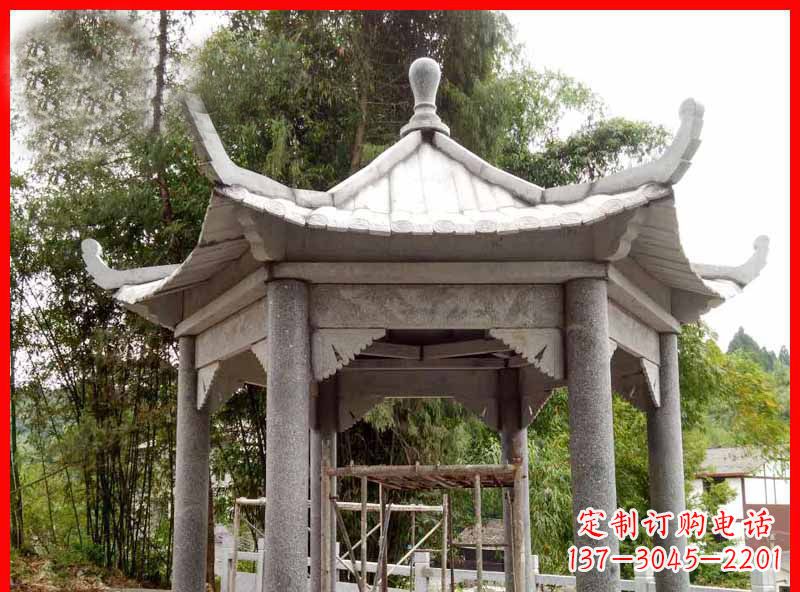 河源复古公园石凉亭雕塑