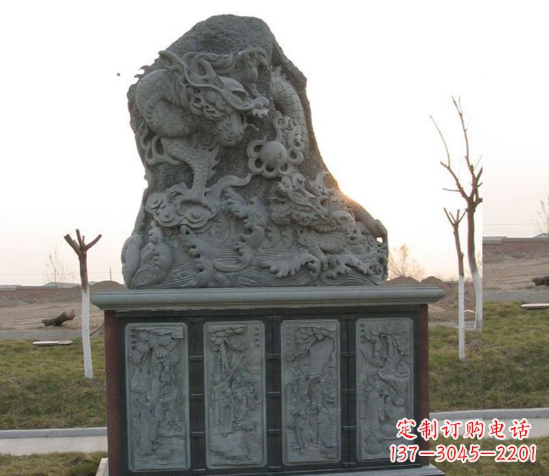 河源精美的大理石龙雕塑