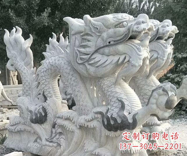 河源优雅古典大理石生肖龙雕塑