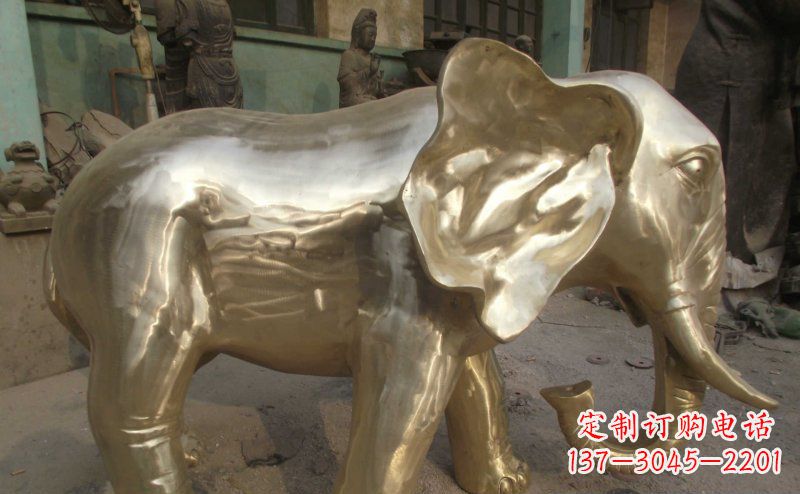 河源中领雕塑精美的大象铜雕