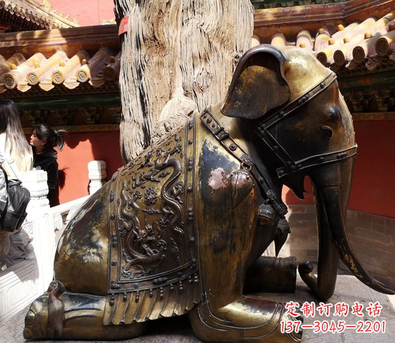 河源公园动物大象铜雕