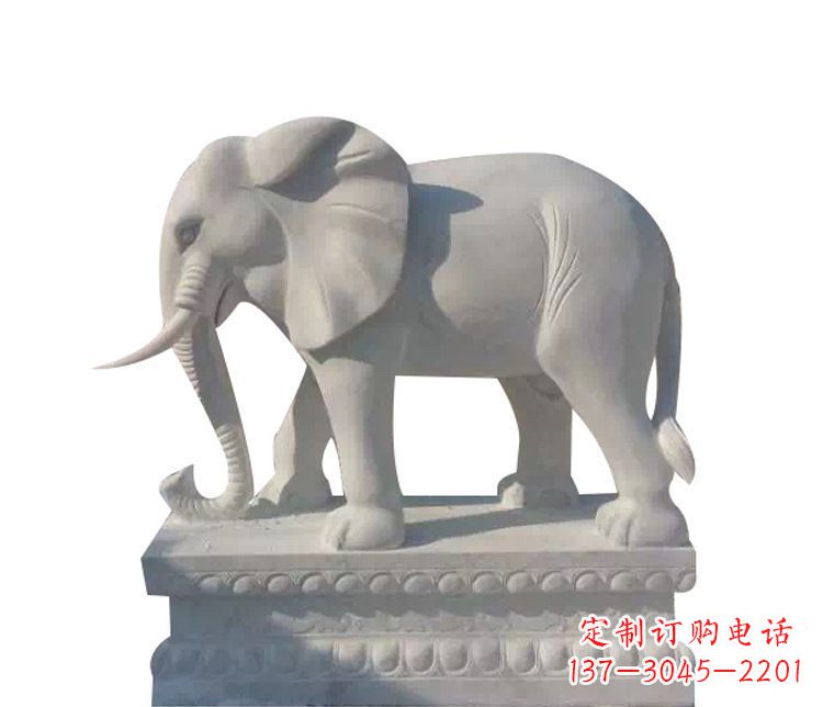 河源优质汉白玉大象动物石雕