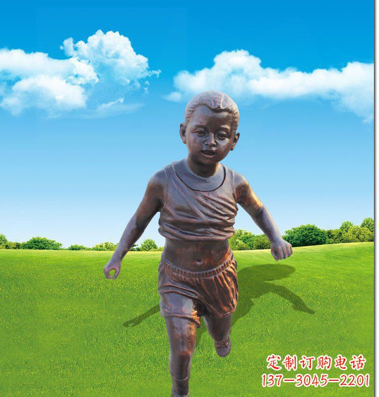 河源优雅玻璃钢仿铜儿童雕塑