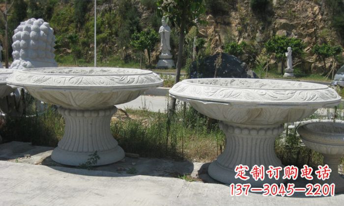 河源美轮美奂的大理石花盆雕塑