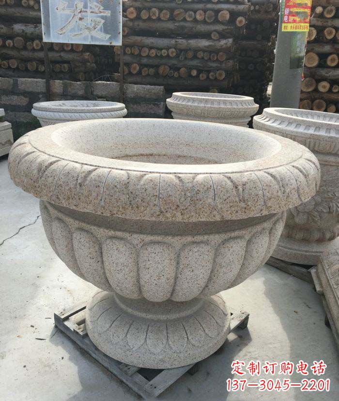 河源高质量大理石花盆石雕
