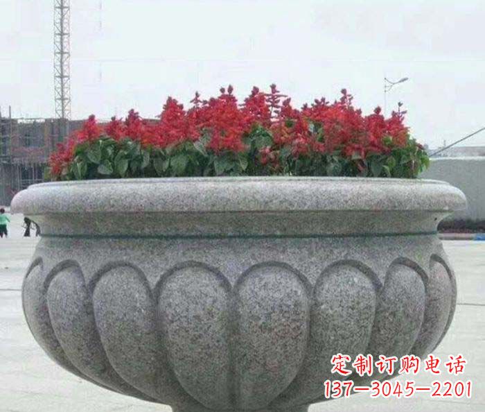 河源精美大理石花盆雕塑