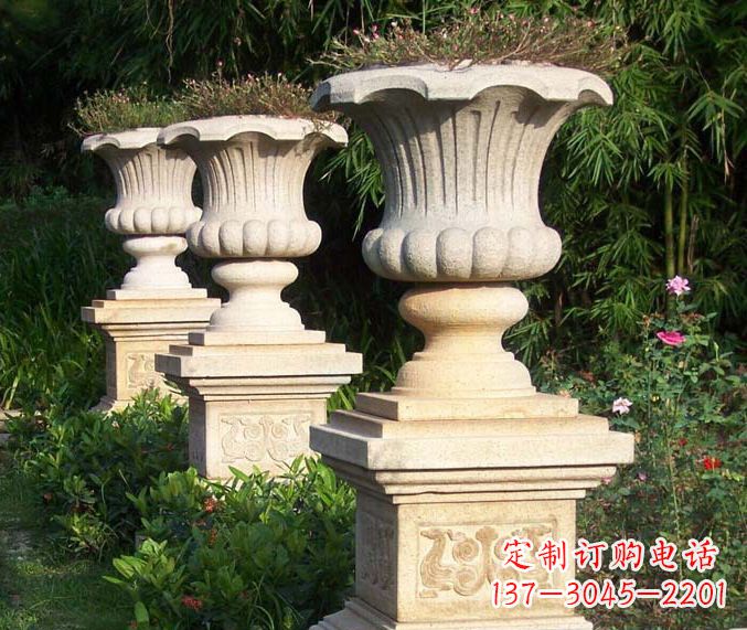 河源高质量大理石花盆石雕